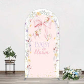 Aperturee Aperturee Floral Bow Baby In Bloom Gender Reveal Arch Backdrop